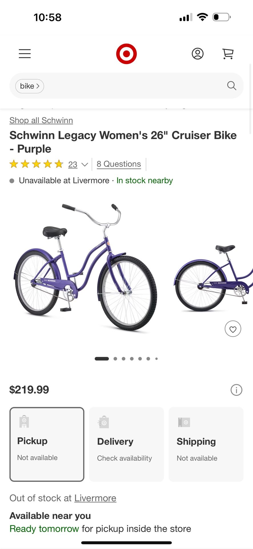 Schwinn Legacy Women's 26" Cruiser Bike - Purple