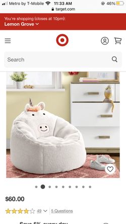  2 Unicorn Bean Bag Chair
