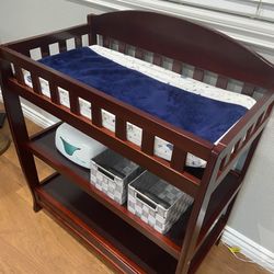 Delta Children Eclipse Changing Table with Changing Pad, Espresso Cherry