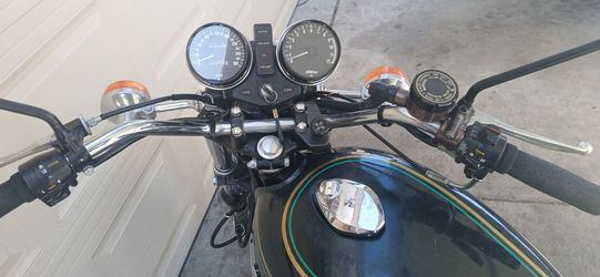Classic Motorcycle with Dual Gauge Cockpit 1976