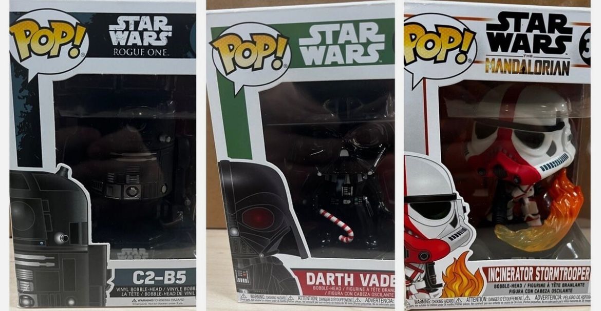 Funko pops Stars Wars - C2 B5 147, Darth Vader 279, Incinerator StarTrooper 350