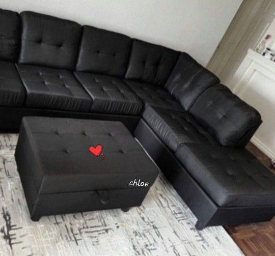 
💫ASK DISCOUNT COUPON■ sofa Couch Loveseat Living room set sleeper recliner daybed futon ♡heigh Black Velvet Sectional With Ottoman 