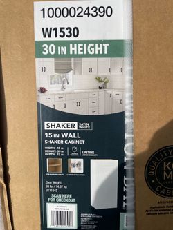 White shaker 15” by 30 wall cabinet
