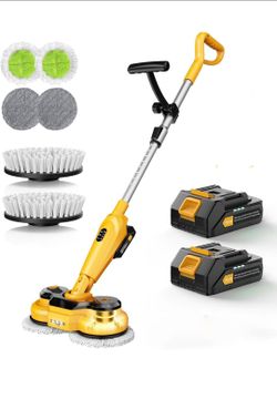 Battery Cordless Electric Mop M3, 800RPM Electric Power Scrubber & Mops for Floor Cleaning, Automatic Spin Mops with Smart Display,Rotating Mop with L