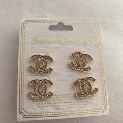 Gold and silver earrings With Rhinestones 