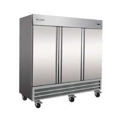 Serv-Ware RF3-HC - Reach-In Freezer, three-section, 81"W, (3) solid doors, stainless steel interior