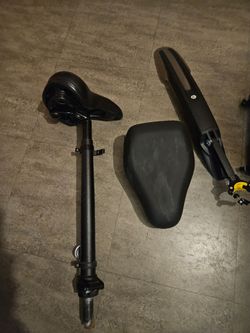 Bike Seat post, seat and fender.