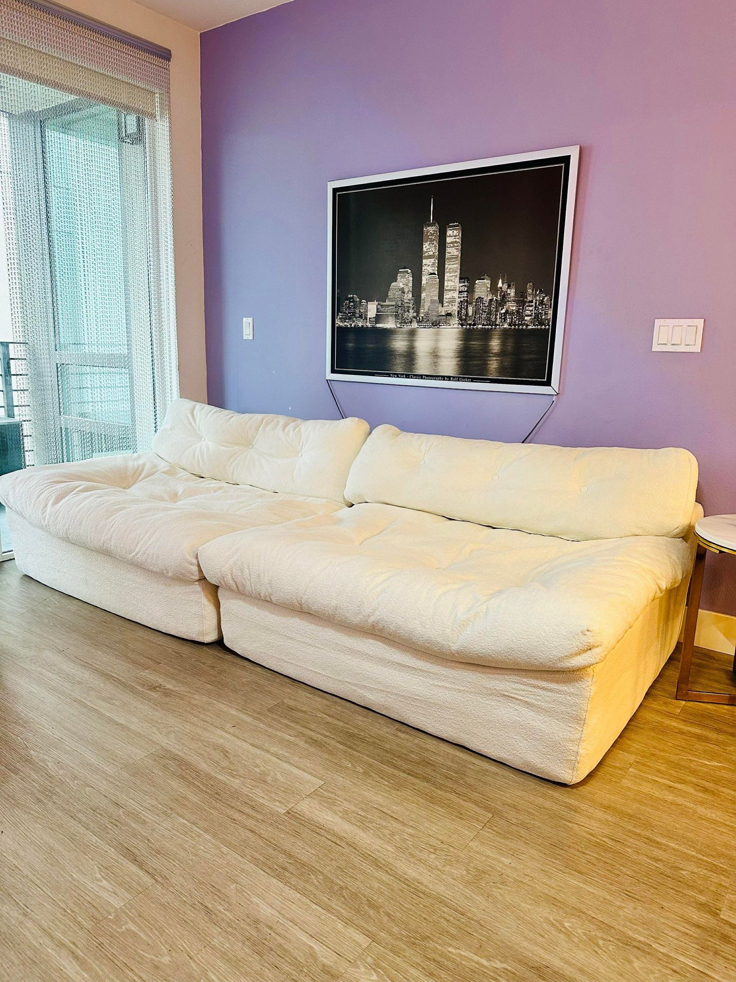 Teddy Cloud sleeper Sofa 108 Inch Deep, Comfortable and Cozy Oversized , Modular Sectional , couch , Color white