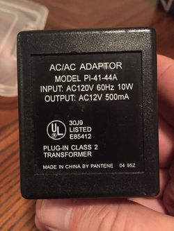 AC Adapter - Specs as shown