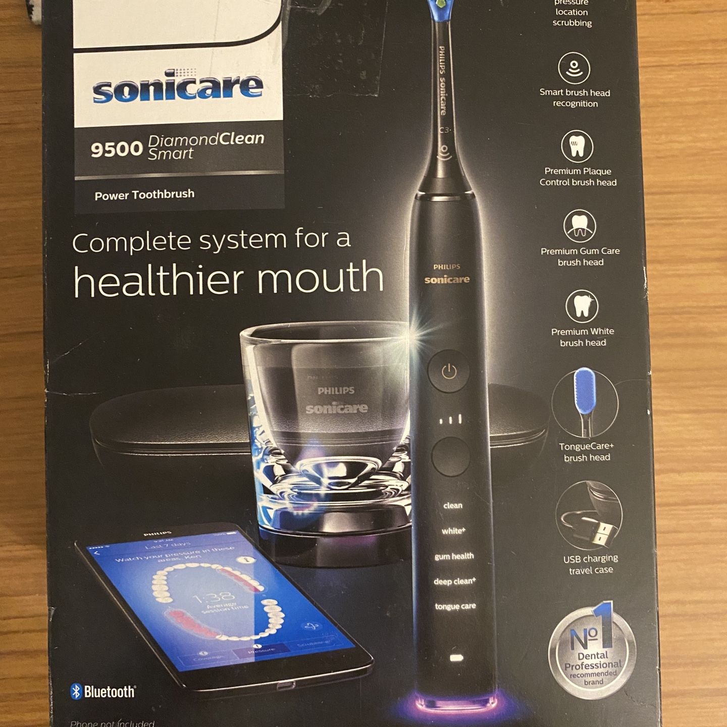 Philips Sonicare DiamondClean Smart 9500 Rechargeable Electric Power  Toothbrush, Black, HX9924/11