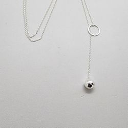 Brand New Sterling Silver 925 Ring Lariat NecklaceElevate your style with our Brand New Sterling Silver 925 Ring Lariat Necklace