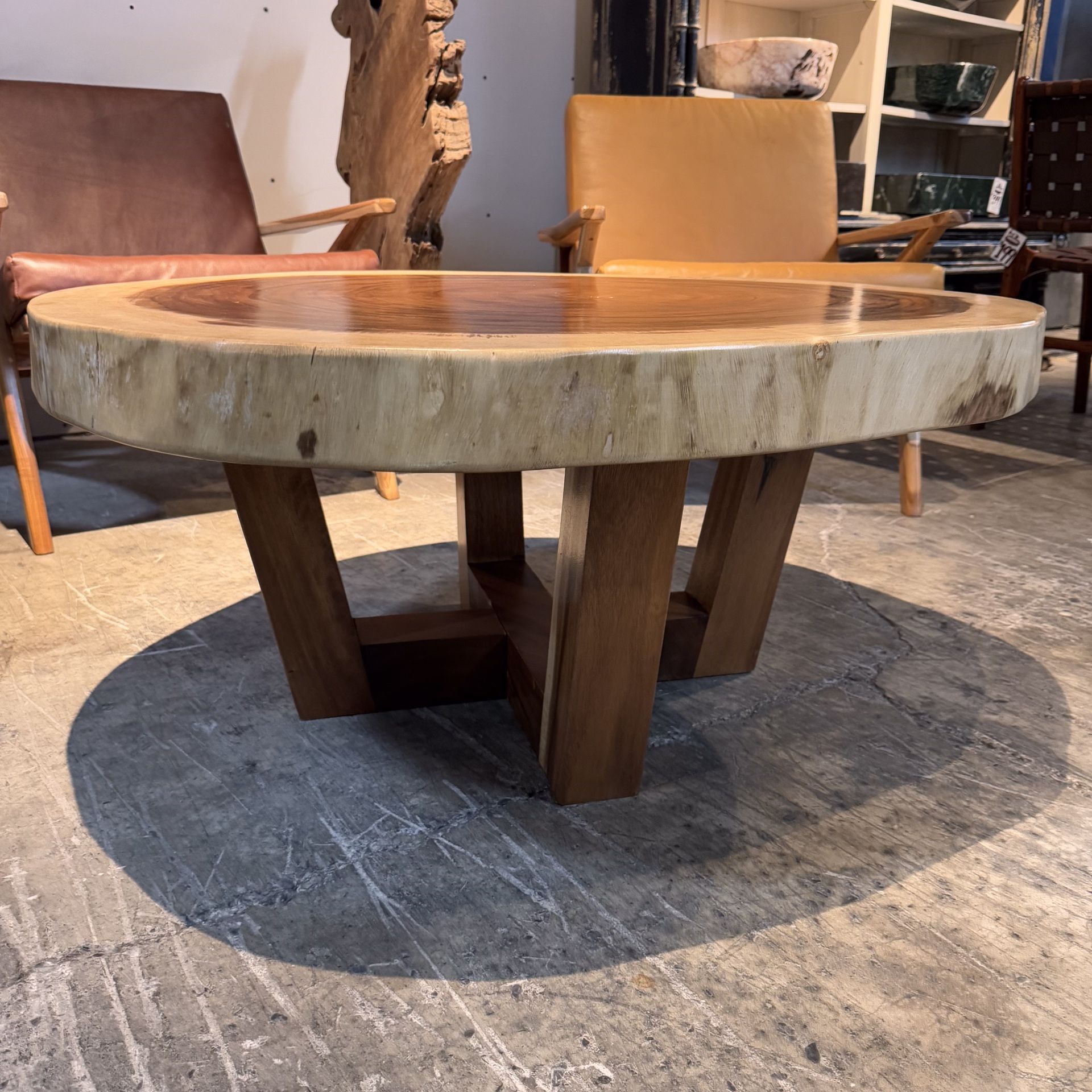 Solid Wood Round Coffee Table