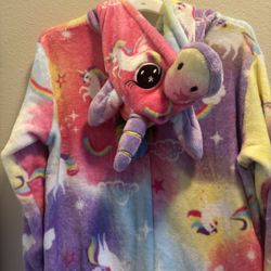 Little Kids Unicorn Onesie For Halloween Custome for Ages 9 to 10 years old
