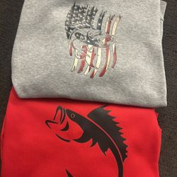 Fishing Sweatshirts Youth Large Both For $10