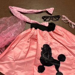 6 Pcs Girls 50s Costume Girl Poodle Polka Dot Skirt 1950s Grease Accessories Outfit