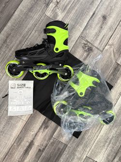 Papaison Adjustable Inline Skates Black Green