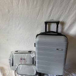 Travelers Club Carry On Luggage Gray spinner Lightweight 