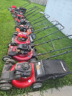 Lawn mowers for sale; prices vary by unit. We have models priced at 160, 180, 200, and 230—available