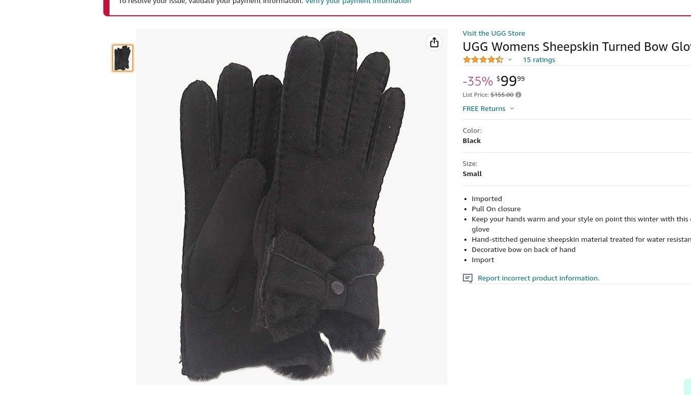 UGG Sheepskin Cuff Turned Bow New with Tags! Sz Med