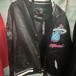 Miami Heat Vice Colored Black Brand New Jacket From The Team Store 