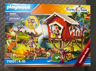 Playmobil Family Fun Adventure Treehouse w/ Slide & Camp Fire 71001 New Sealed