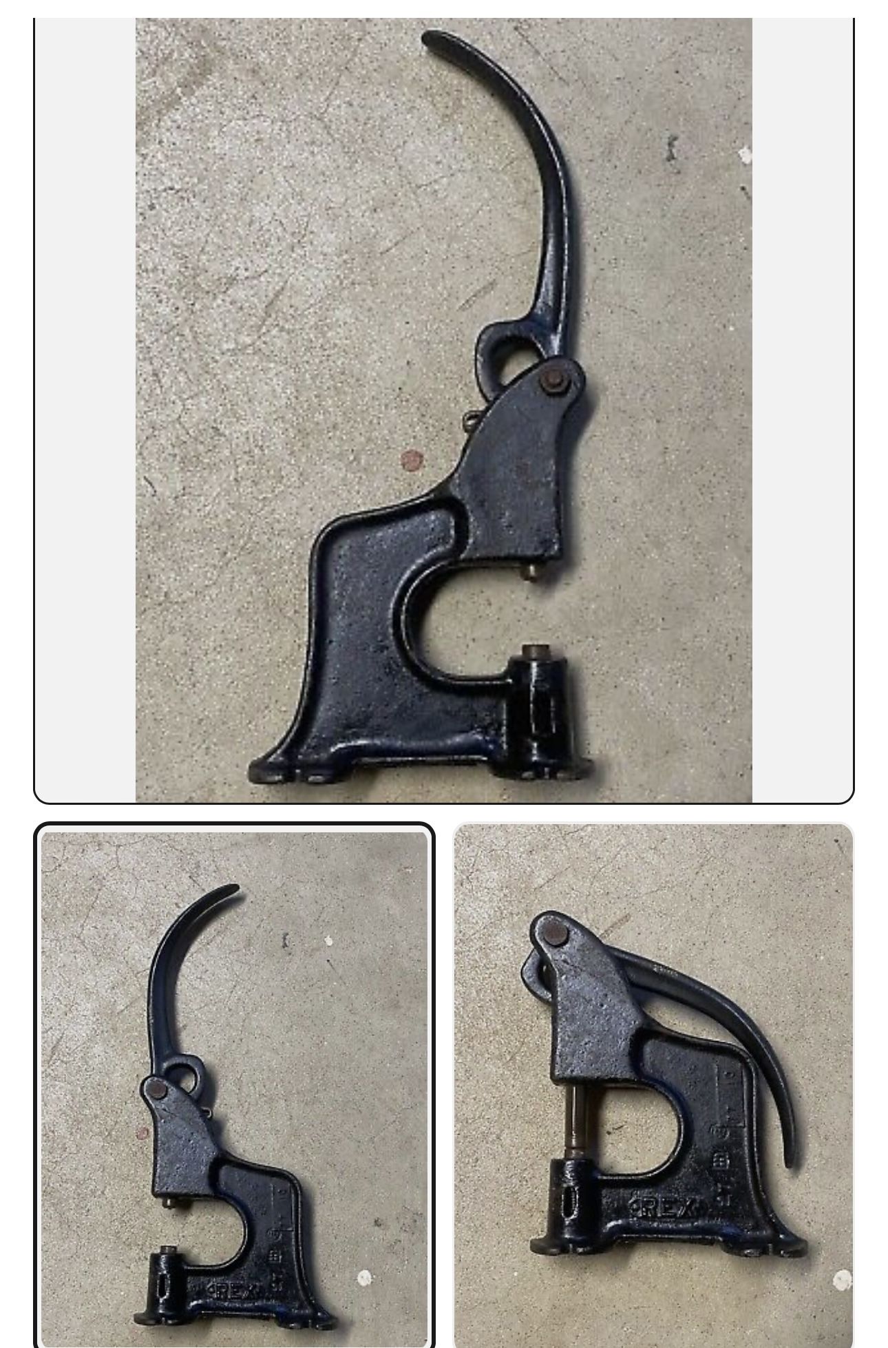Vintage Rex Cast Iron Leather Rivet Punch Model No.27