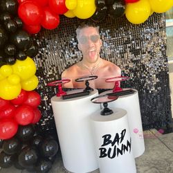 Bad Bunny Birthday Decor Sequin Wall Backdrop Balloons