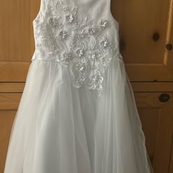 Girl White Dress For Wedding Or First Communion 