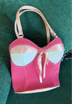 Vintage Y2K Sonoma Corset Bustier Purse – Pink & Cream