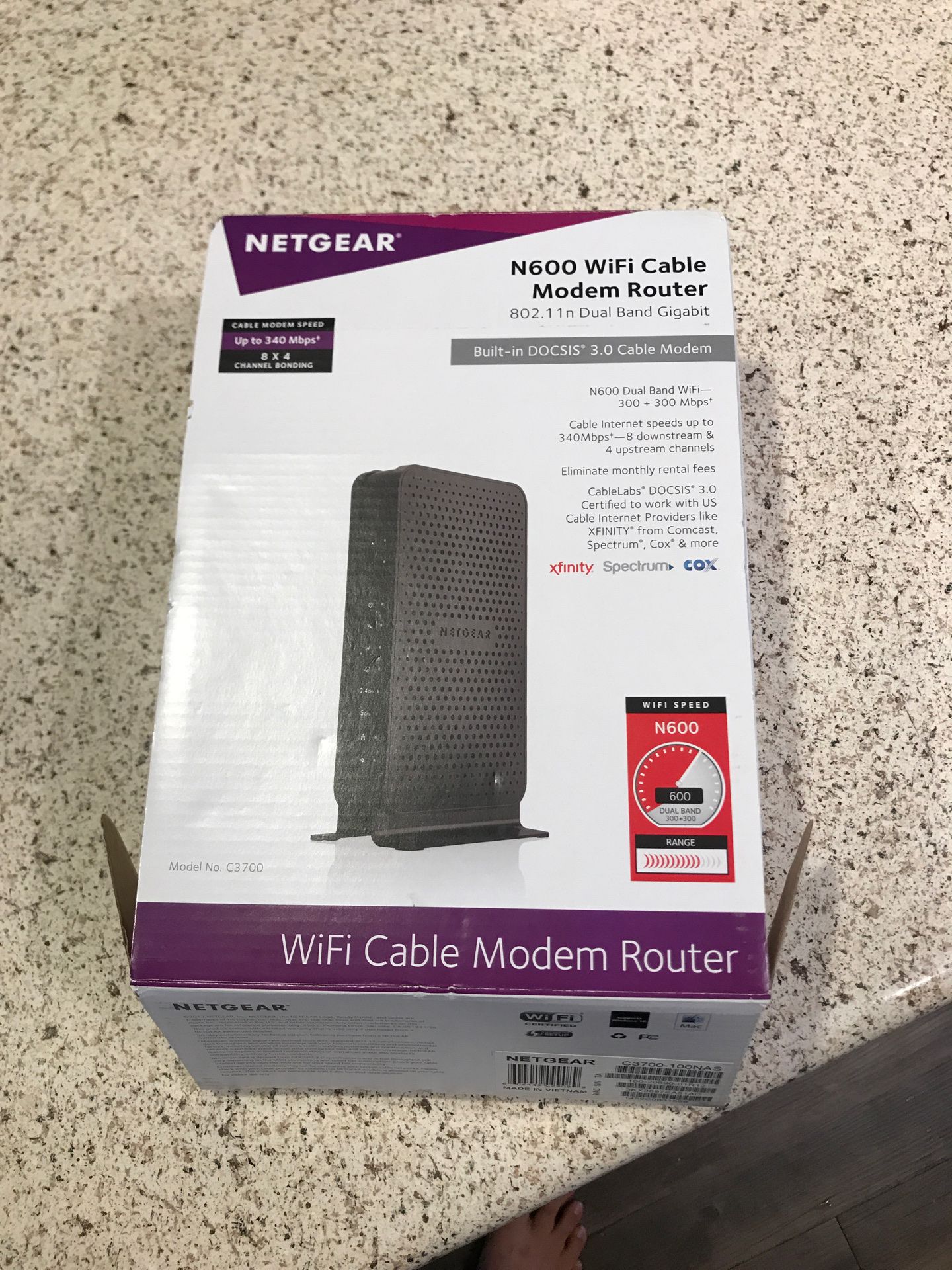 New Netgear N600 WiFi modem router