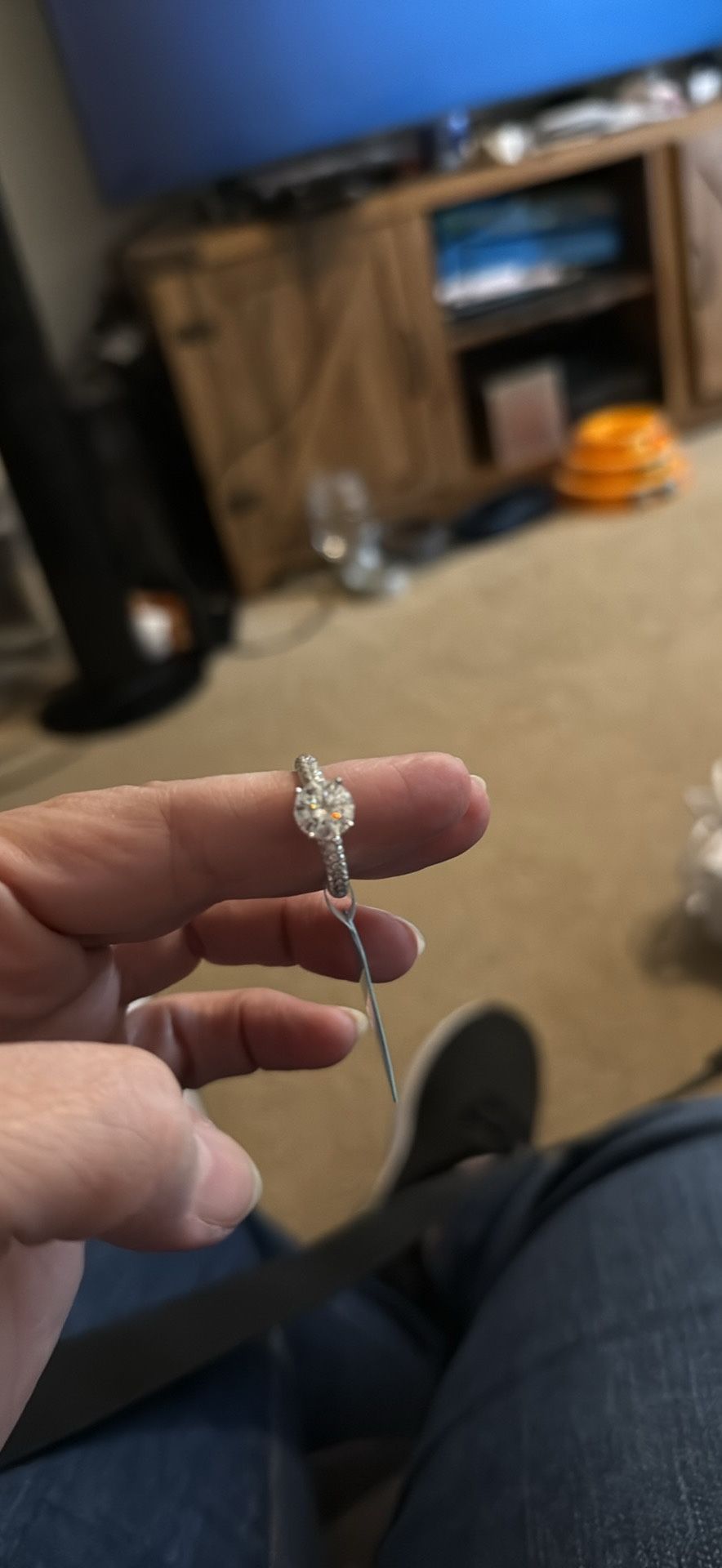 Sterling silver Moissanite ring 4.95 carats size 7