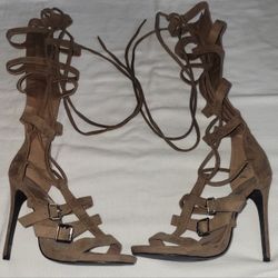 Nasty Gal High Heel Knee High Lace Up Boot