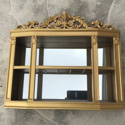 Vintage Italian Acrylic Wall Shelf With Mirror Backing  20” X 25” Collectible