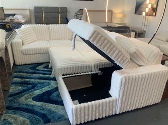 Corduroy Sleeper Sectional Couch Color Options Only $39 Down Payment 👉 PLEASE ASK FOR JON GREEN WHEN YOU ARRIVE!