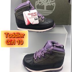 Brand New Timberland For Little Girls Black/pink New 10 Leather So adorable