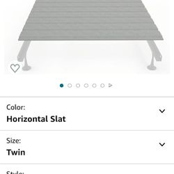 Greaton heavy Duty horizontal wooden bed slats mattress support, twin, grey