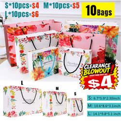 10Pcs Gift Bags Paper Wedding Party Candy Loot Bags with Nylon Handles