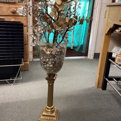 Floral Decor With Brass Vase