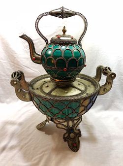 Very Old Safi Moroccan Hand Washing, Before the Meal Basin and Pot. Handmade for the Wealthy