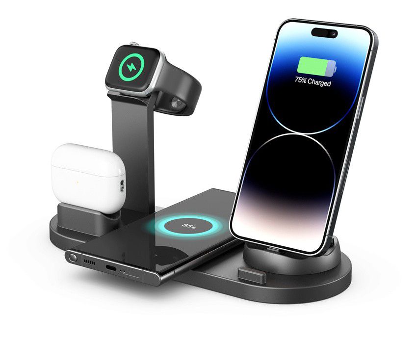 30W 7 in 1 Wireless Charger Stand Pad For IPhone 14 13 11 XR Apple Watch Airpods Pro iWatch 8 7 6 Fast Charging Dock Station