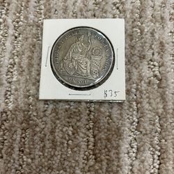 Un Sol Large Silver Coin From 1872
