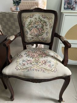 Antique chair and side table
