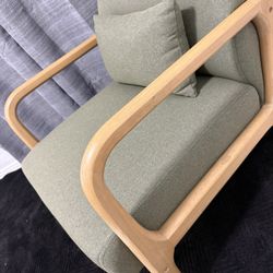 Brand New Soho Chair Oak With Sage Stainguard Material Moving Cash Price Firm NEW!! 