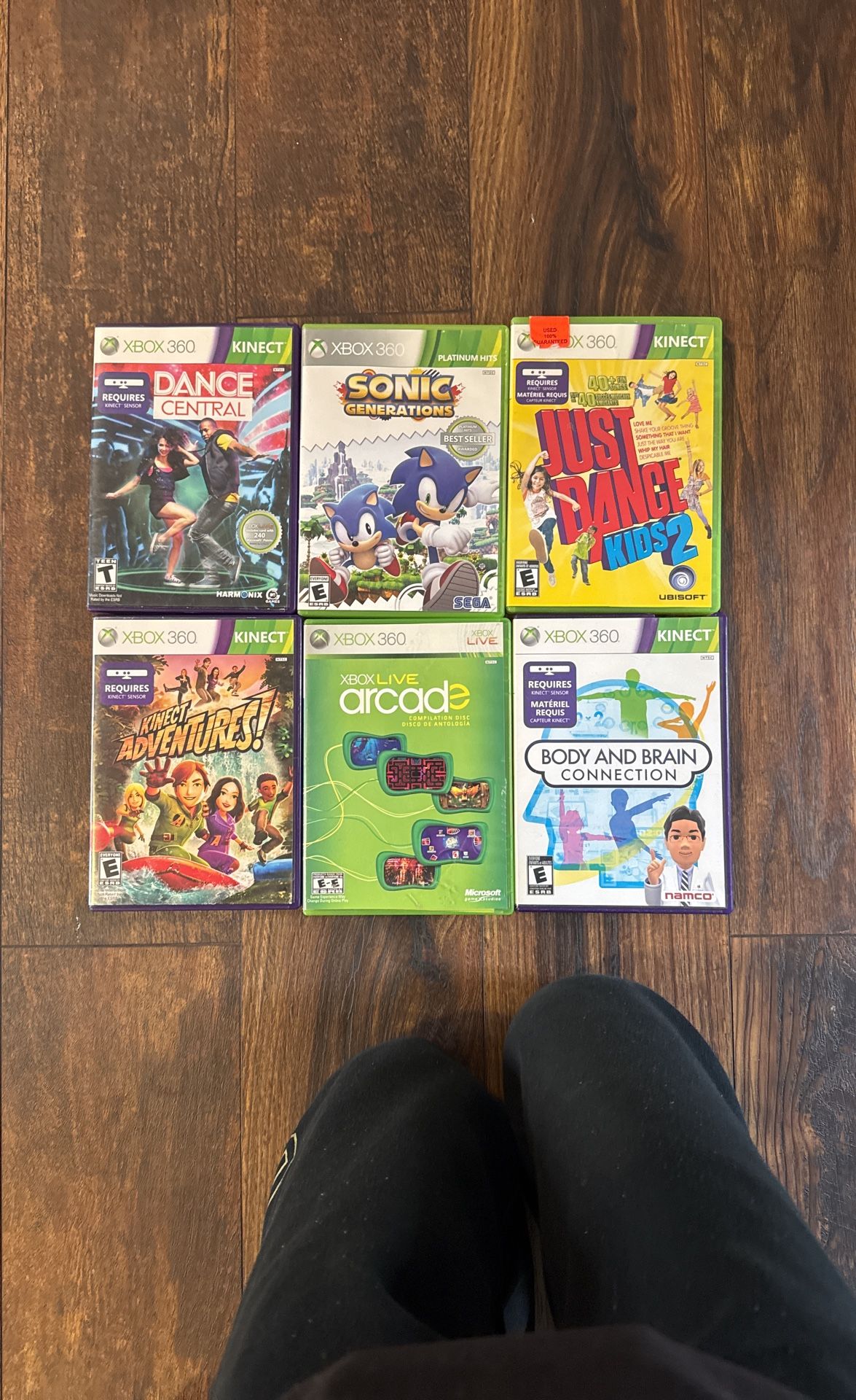Xbox 360 Games. Dance Central, Sonic Generations, Just Dance Kids 2, Kinect Adventures, Xbox Live Arcade, Body And Brain And Connection.