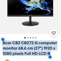 Acer CB2 CB272 G computer monitor 68.6 cm (27") 1920 x 1080 pixels Full HD LCD B