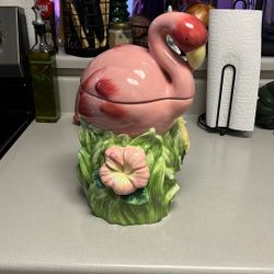 Flamingo Cookie Jar