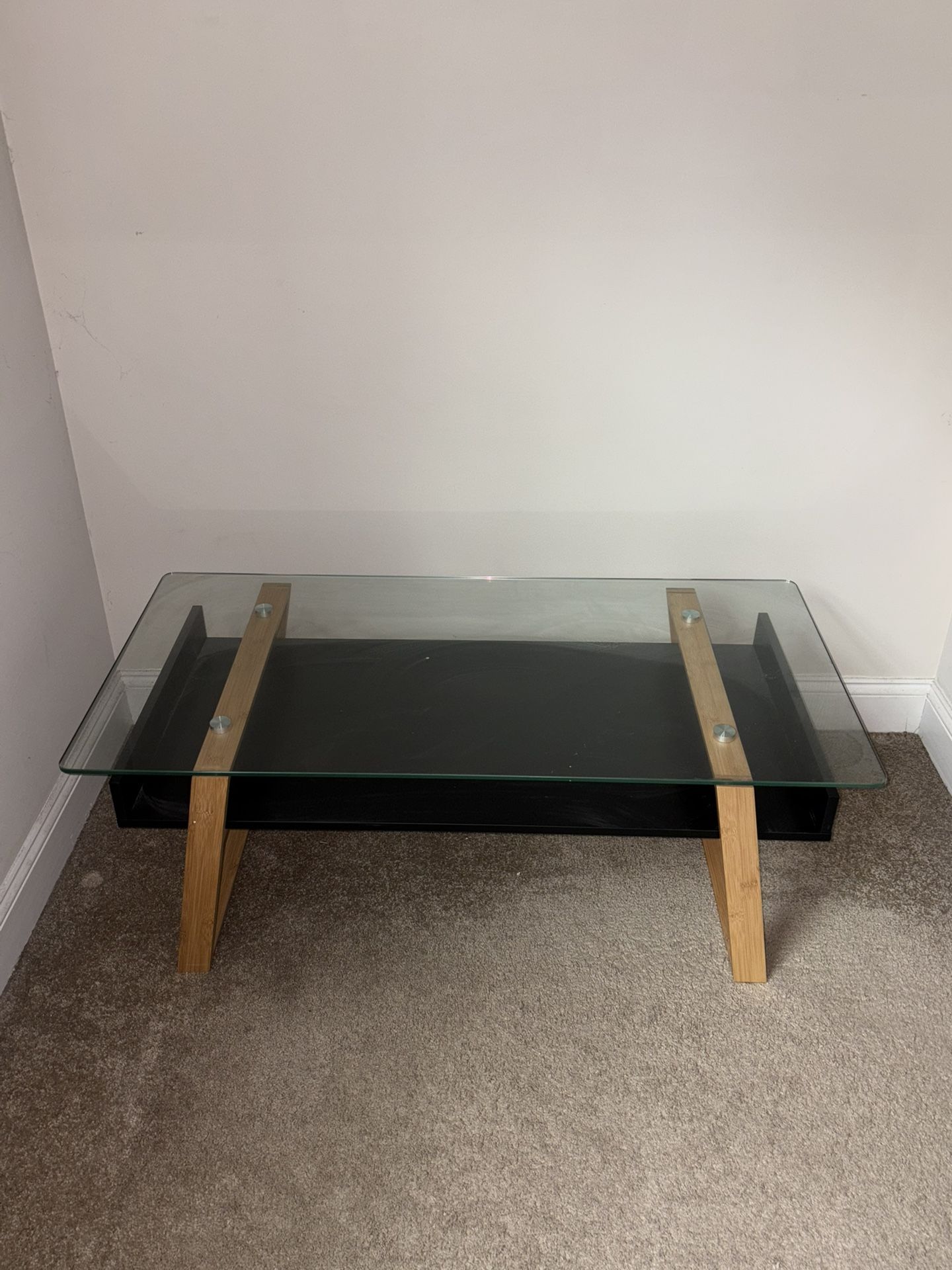 glass top modern coffee table