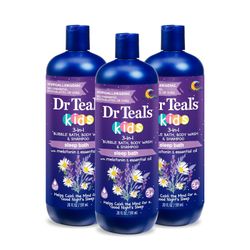 Dr Teal's Kids 3 in 1 Sleep Bath Bubble Bath Body Wash Shampoo 20 Fl Oz Pack ...