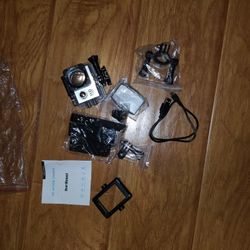 HD Action Camera 1080p (GoPro-Style) w/ Case, Mounts & Accessories – New Open Box