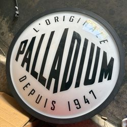 Palladium Lighted Brand Sign / Wall Display – “PALLADIUM Depuis 1947” – Large